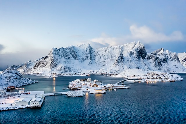 lofoten example, accommodation, morning, located at sea